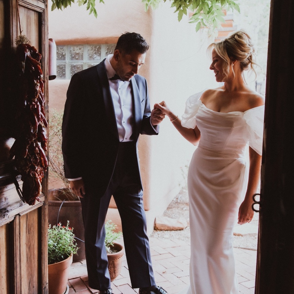 Elegant White Off-Shoulder Wedding Dress in Ivory